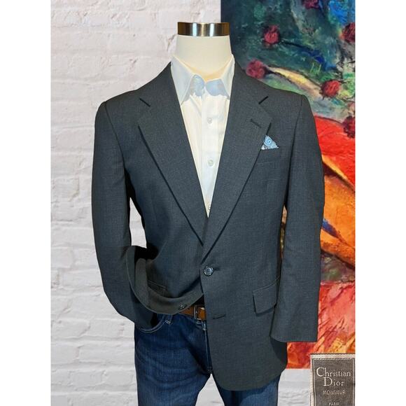 Dior Other - Christian Dior Monsieur Paris 40R Slim Mens Dark Gray Blazer Sport Coat Jacket